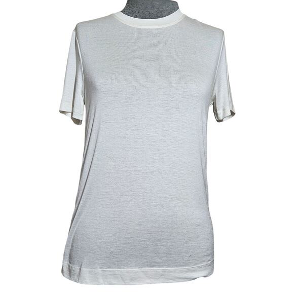 H&M Silk Blend Cream Tee Size XS - Picture 1 of 4